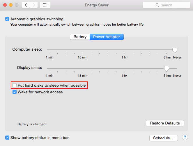 Mac Settings Energy