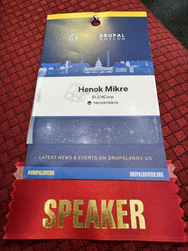 Drupal GovCon speaker badge, 2024
